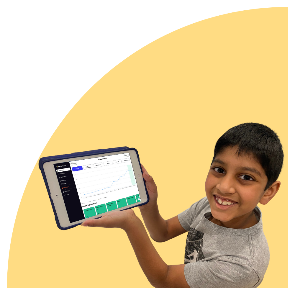 Students demonstrating improved math skills through progress reports on the Thinkster app.
